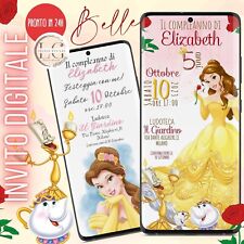 INVITO DIGITALE COMPLEANNO BIMBA -  PRINCIPESSA BELLE - Pronto in 24h