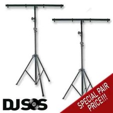 2 x PULSE PLS00020 supporto illuminazione 2,5 m treppiede luce e barra a T metallo nero discoteca DJ