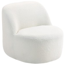 HOMCOM Poltrona per Imbottita in Stile Moderno con Schienale Ergonomico Crema