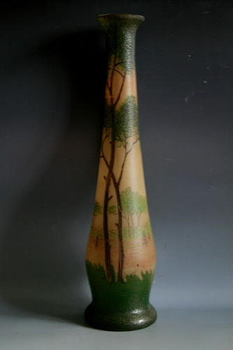 Antico vaso vetro smaltato - vaso, in