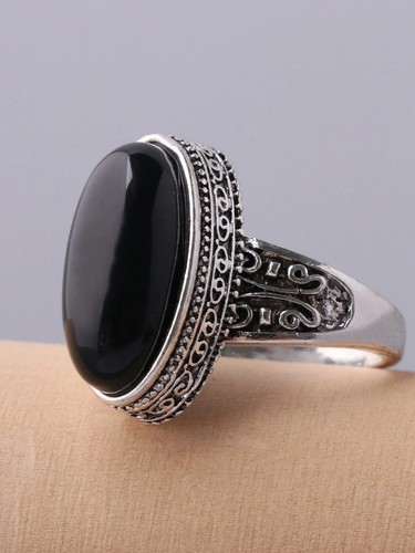 Anello uomo ovale resina - anello,