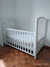 Lettino FOPPAPEDRETTI bianco, legno, Ottimo Stato + materasso 