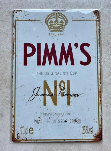 Pimm metal sign man - pimm's,