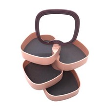 PORTAGIOIE COFANETTO 4 SCOMPARTI SPECCHIO PORTAGIOIELLI PORTA BIGIOTTERIA OGETTI