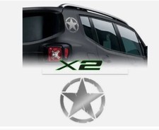 2 Adesivi Stella Militare Jeep Renegade ARGENTO SILVER METAL