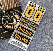Kit Adesivi Ohlins BUBBLE FREE Moto Steli Forcella Carene 9 Pezzi