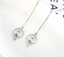 Orecchini donna Gatto cerchio catenina / Woman's earrings cat circle chain