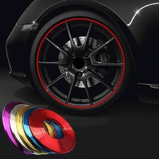 Profilo adesivo in gomma bordo ruote cerchi resistente auto moto ROSSO METAL