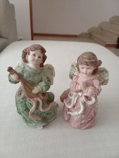 Set Di Due Angioletti In Resina Altezza Cm.12 