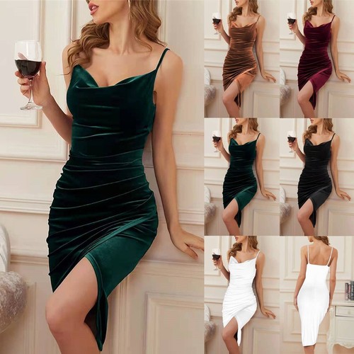 Abito donna velluto spalline