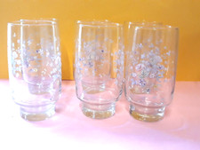 6 Bicchieri Arcopal Arcoroc Fiori Rosa Azzurra Myosotis Glass Verres Luminarc