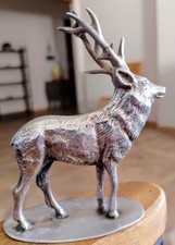 Antico Cervo In Argento 800 Epoca 1824-1868