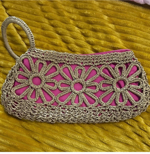 Borsa mano con fiori - a,