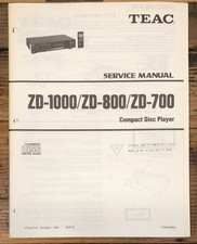 TEAC ZD-1000 ZD-800 ZD-700 Lettore CD Manuale di servizio *Originale*