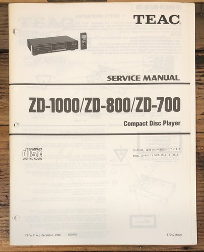 Teac 1000 800 - zd-1000, zd-800