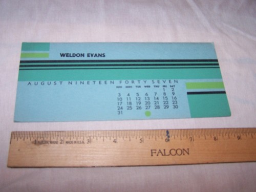 1947 wedon evans - evans, blotter