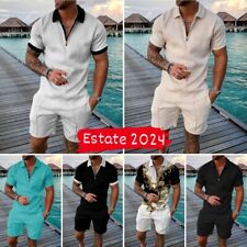 Tuta Sportiva Completo Estivo Uomo  2 Pezzi T-shirt Maniche Corte Bermuda Estate