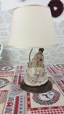 Capodimonte lume lampada da tavolo vintage, donna con bambino