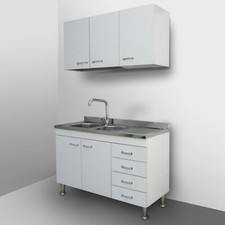 MOBILE CUCINA COMPONIBILE 120 BIANCO LAVELLO SOTTOLAVELLO PENSILE SCOLAPIATTI