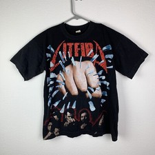 Camicia vintage Litfiba Terremoto nera manica corta uomo grande punto singolo