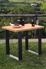 Tavolo da cucina INDUSTRIAL Top in legno gambe in ferro 120×80×H78cm SU MISURA