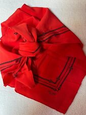 Foulard Céline unisex rosso dettagli blu 100% seta Pre Owned