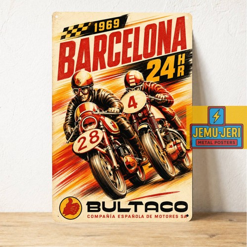 Insegna poster metallo - metallo, moto
