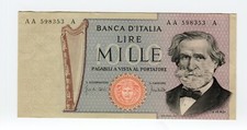 Banconota 1000 Lire Verdi 2^ tipo TRIPLA A 1^ serie