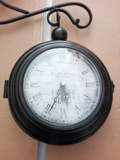 Orologio a bandiera bifacciale effetto vintage - Quadrante con numeri romani