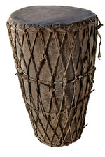 OBJ40 TAM-TAM TAMBOUR à MENBRANE USAGE TRIBAL OUBANGUI-CHARI RÉP. CENTRAFRICAINE