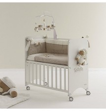 NANAN Lettino Culla Neonato Legno Co-Sleeping + Completo letto Bianco - Tato