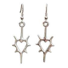 Orecchini cuore spinato