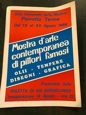 PORRETTA TERME-MOSTRA PITTORI FAMOSI-POSTER MANIFESTO VINTAGE AGOSTO 1988