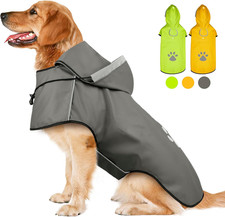 Impermeabile Cane, Cappotto Impermeabile per Cani Con Cappuccio E Foro per Colle