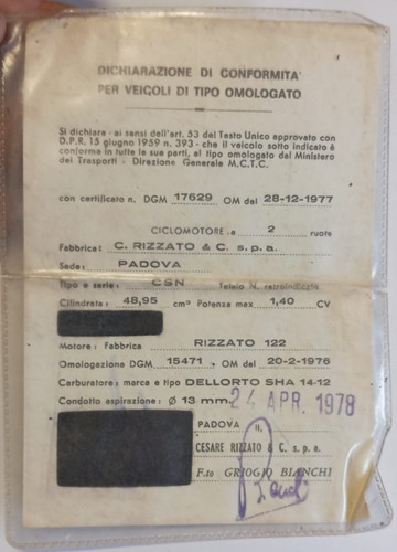 1983 libretto ciclomotore - 1983,