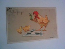 PULCINI CHIOCCIA PIC NIC ILLUSTRATORE BONFANTI  BUONA PASQUA 1944 REGNO SOCIALE