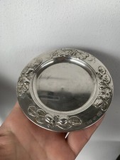 Brandimarte Piattino Sotto Bicchiere D11 cm Frutta Uva Prugna Argento 800  55gr