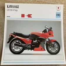 Kawasaki GPZ900R Ninja 900 1983 Carta Moto Collezione Atlas Giappone