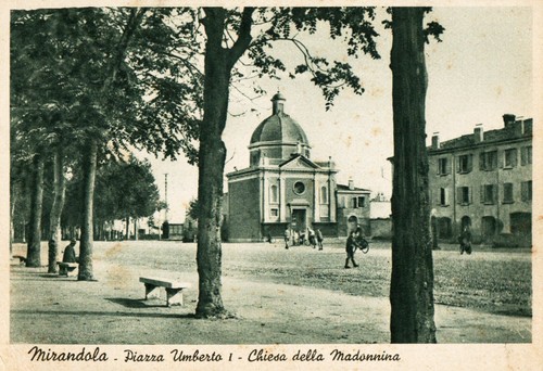 Cartolina mirandola piazza - cartolina,