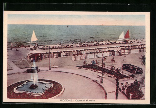 Cartolina riccione capanni - capanni, al
