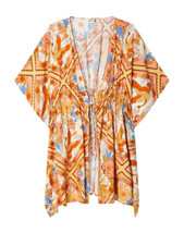 Gisela abitino copricostume donna mare Kimono Caftan Caftano fiori 40034U