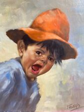 Ritratto Di Bambino & Olio Su