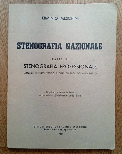 Libro stenografia nazionale - stenografia,