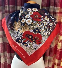 Lotto Sciarpe Vintage Leonardi e Michelangelo X 3 Rosso Verde Blu Multi 75cm Quadrate