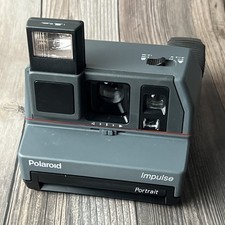 Polaroid Impulse Flash fotocamera istantanea nero grigio fotografia vintage anni 80 90 FUNZIONANTE