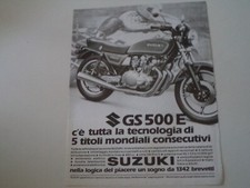 advertising Pubblicità 1982 MOTO SUZUKI GS 500 E