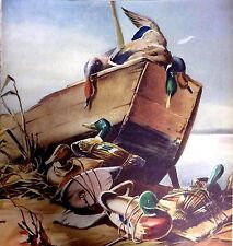 STAMPA 1952 ROBERTO LEMMI CACCIA VENATORIA IN PALUDE MONOTIPO RICHIAMI CACCIATOR