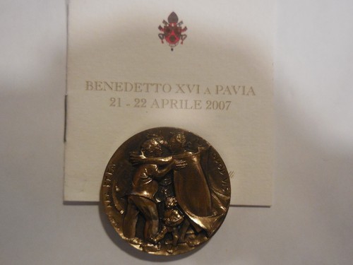Medaglia visita pavia papa - medaglia,