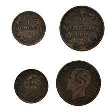 REGNO D'ITALIA Lotto due monete da 1 Centesimo 1861 M e 2 Centesimi 1861 M