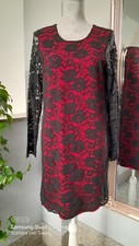 abito donna elegante AnnaritaN di pizzo nero ? con fodera rossa TG 42 nuovo
